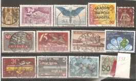 13 Marken mit Vollstempel