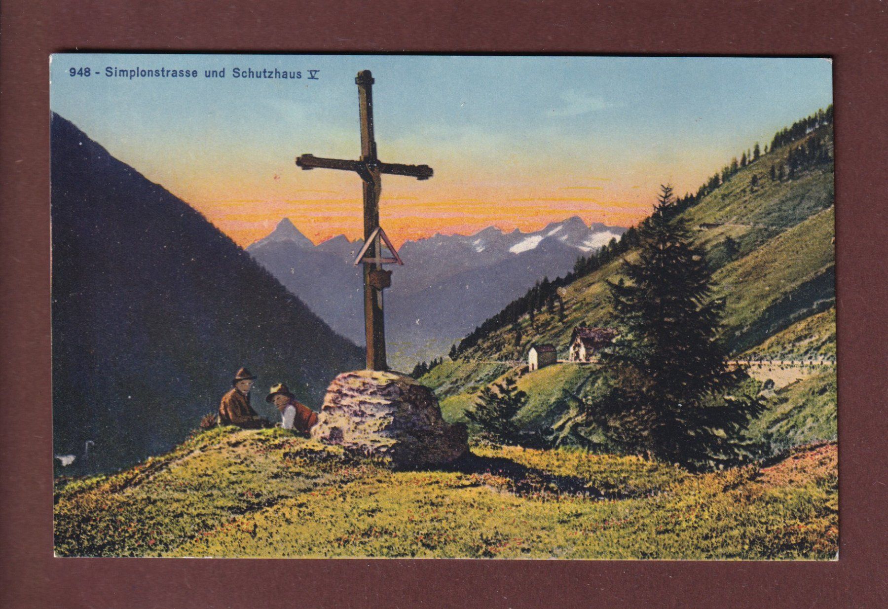 Cartoline postali: SIMPLONSTRASSE - Schutzhaus - Kinder – Usato da Pully venduto da nicecards
