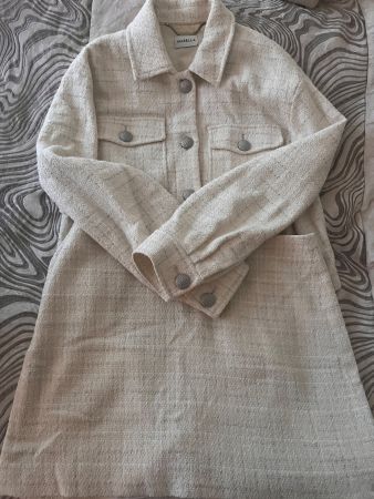 Marella Bouclé Kostüm, Crème, Gr. 38/M