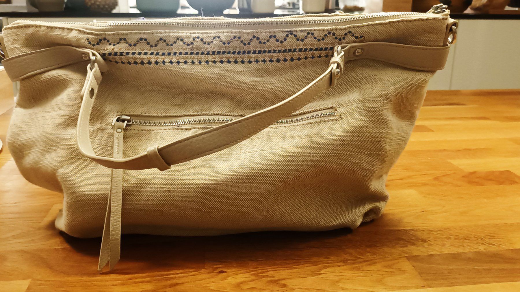 Desigual Borse da donna: Desigual Schultertasche aus Stoff beige – Usato da Langrickenbach venduto da ghazal01 1