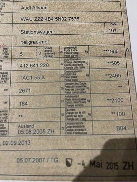 Audi Autos: Audi A6 Allroad  2005 – Defekt aus Langnau am Albis von Horgeno3 2