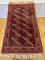 Schöner roter Kelim Teppich Läufer 128x72cm Fransen Vintage