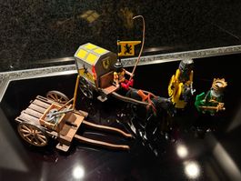 Playmobil -3 personnage Cavalier + 2 charrette + accessoires