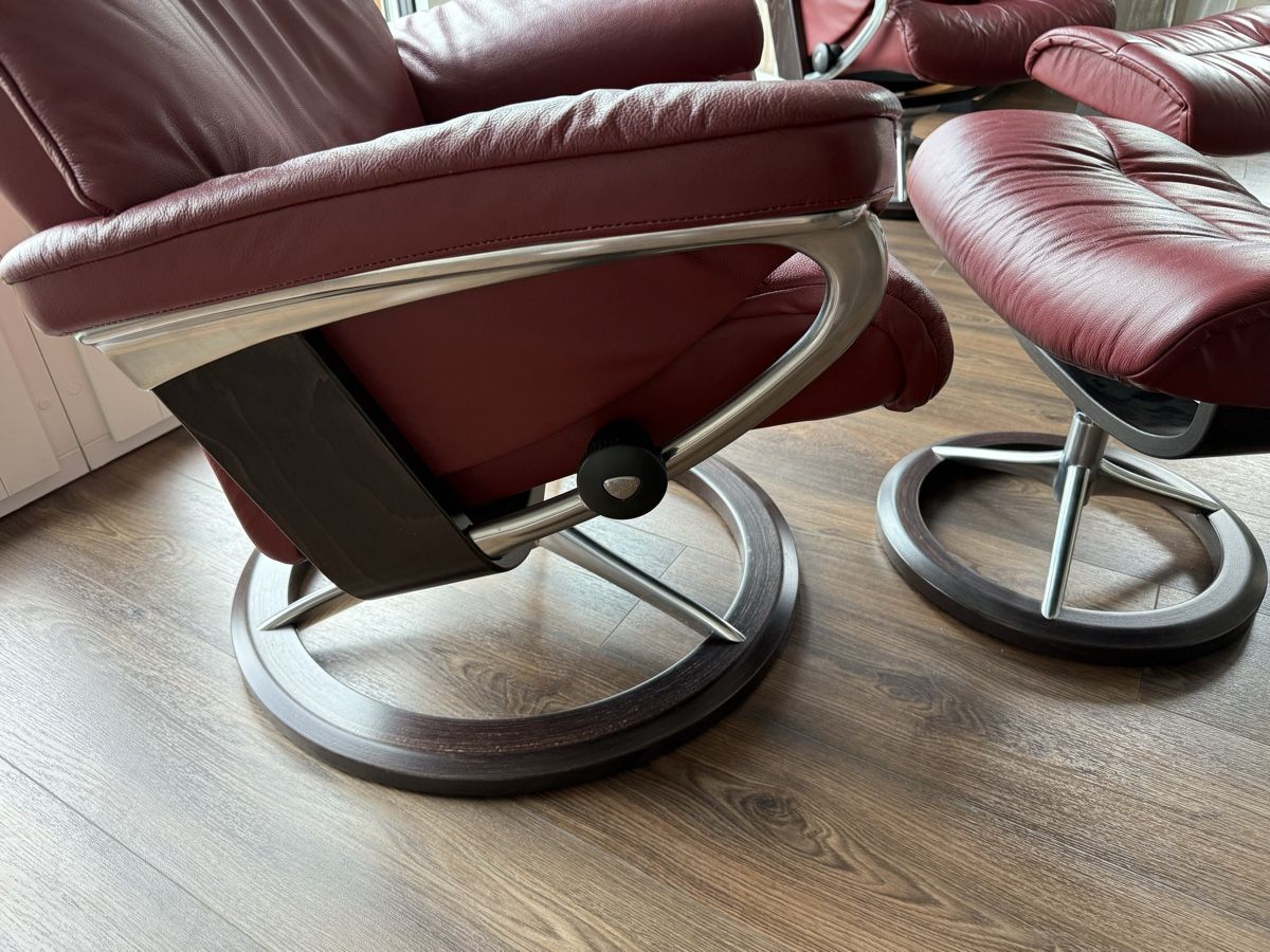 Stressless Sessel: Stressless Sessel mit Hocker – Hochwertiges Leder / Top – Gebraucht aus Aarburg von Schatzaffe 4
