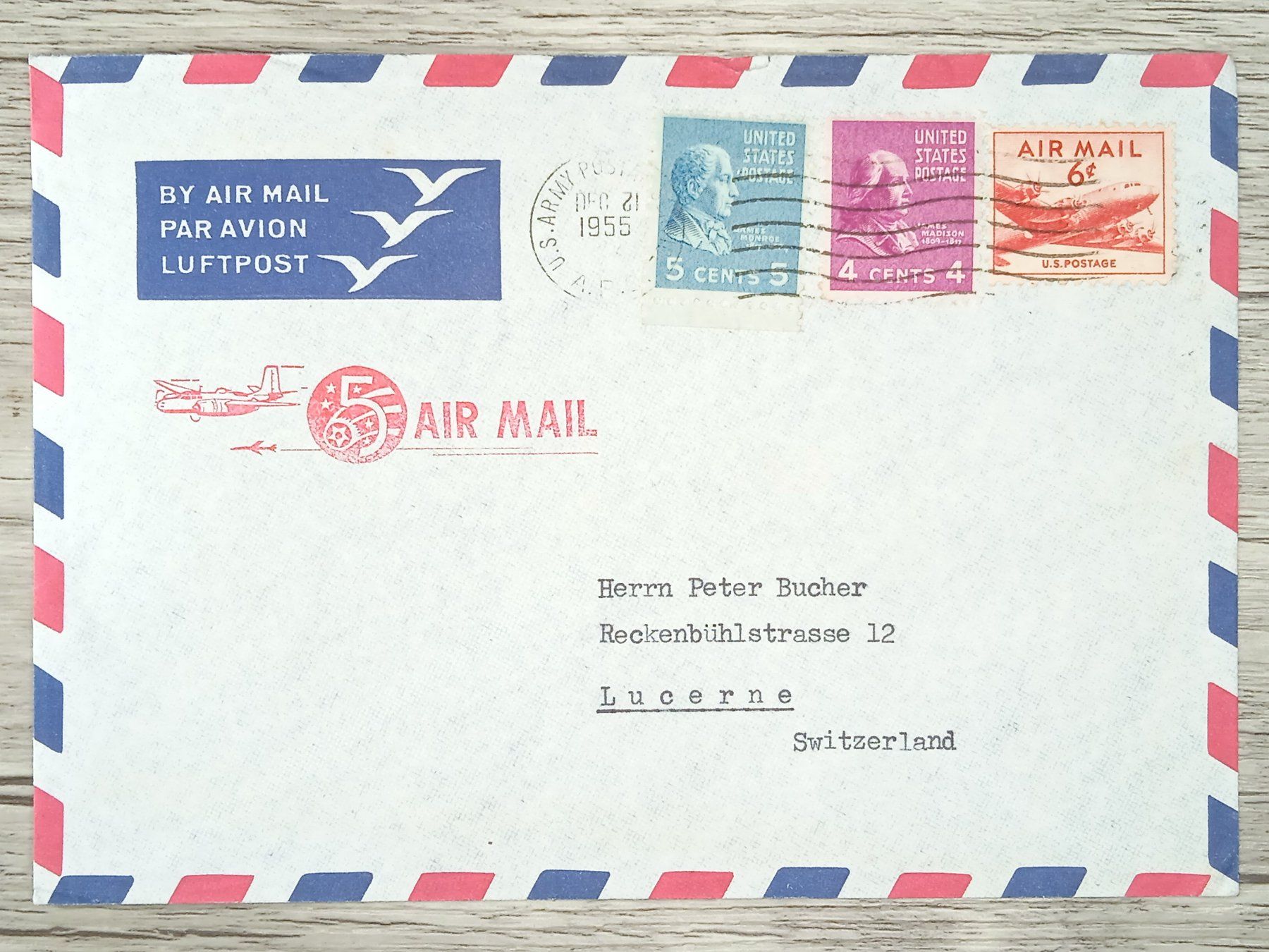 Tutti i francobolli: TR13 Enveloppe + Timbre USA 1955 – Usato da Cousset venduto da Patrick_Collections