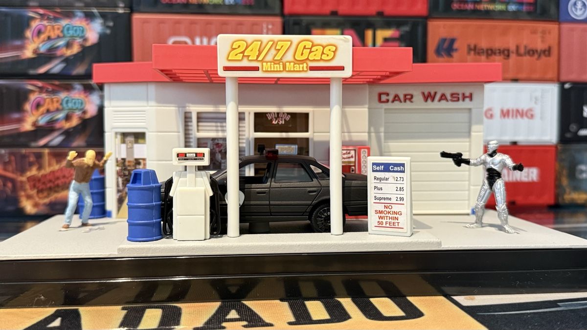 Modellautos: Diorama 24/7 Gas Mini Mart Robocop – Neu (gemäss Beschreibung) aus Basel von Zomeg