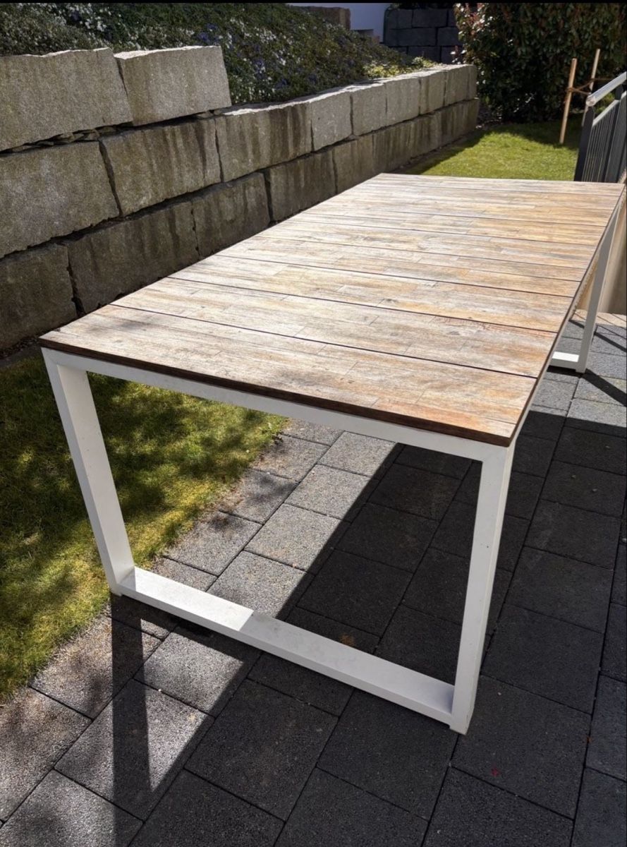 Tische: Gartentisch aus Holz mit Stahlgestell, 200 x 100 cm – Gebraucht aus Heimenhausen von Bufnof 1