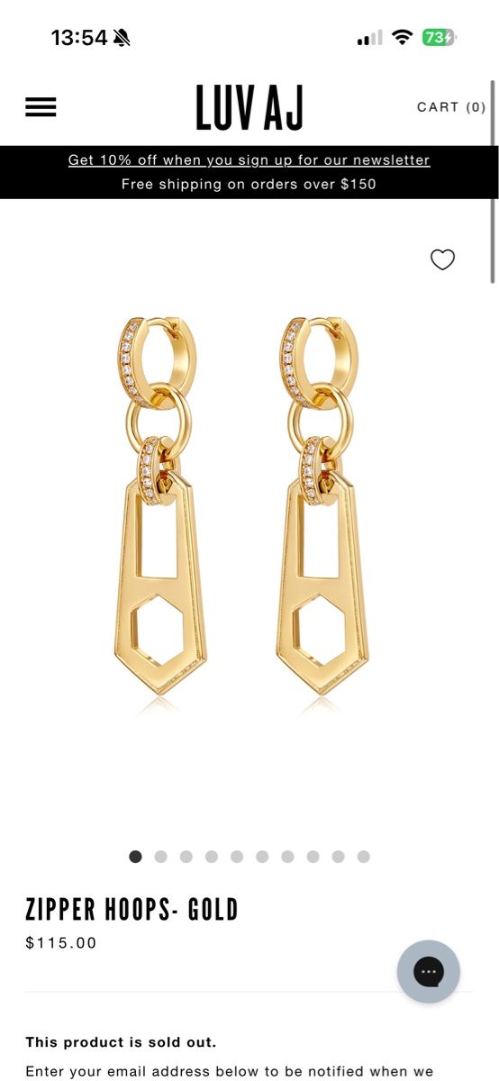 Orecchini pendenti & Orecchini a lobo: LUV AJ Zipper Earrings Gold New – Nuovo (secondo la descrizione) da Zürich venduto da brandy9 2