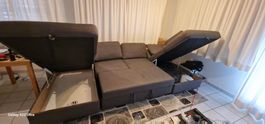 Großes Ecksofa mit Bettfunktion und 2 Bettkästen – sehr gute