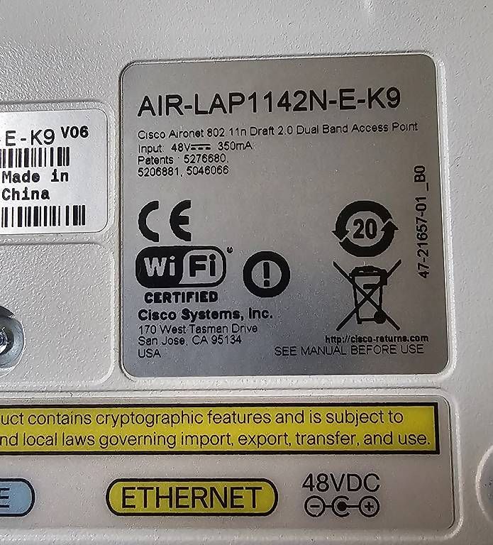 Modem & Router: 4 x Cisco Air-LAP1142N-E-K9 – Usato da Basel venduto da rug_qn69
