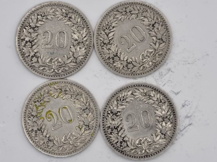 Tutti le monete: 20 rappen 1885 Lot 4 Stück – Usato da Bure venduto da chap981 1