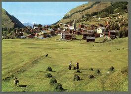 AK color Evolène VS Val d'Hérens,Heuen,Faire le foin≈ 1978 