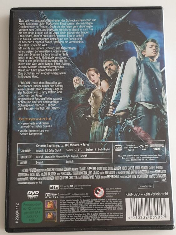 Eragon: Das Vermächnis Der Drachenreiter (DVD) | Kaufen Auf Ricardo