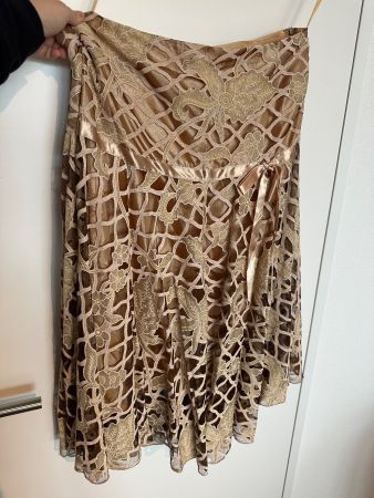 Damen Midi-Rock Vintage - champagne/beige - XL(L) - wie NEU!