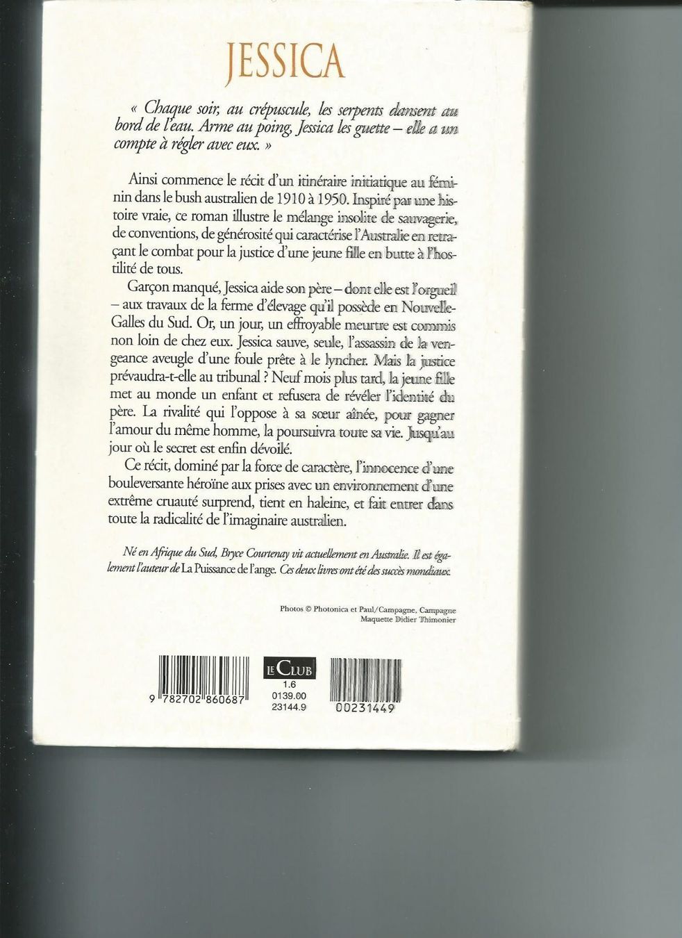 Libri: JESSICA de Bryce Courtenay – Usato da Yverdon-les-Bains venduto da Monique6 1
