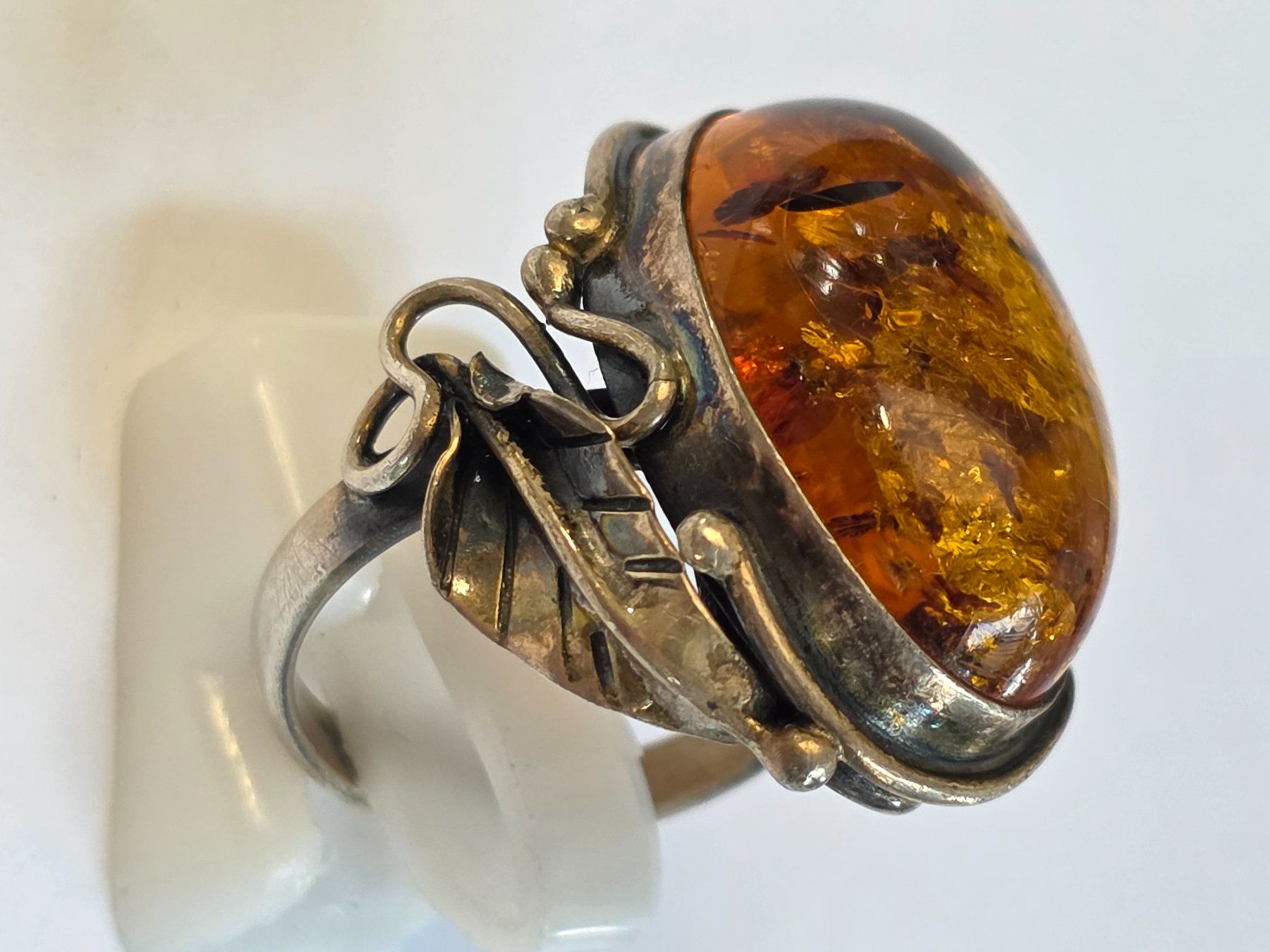 Ringe: Ring Bernstein Silber oval mit Einschlüssen vintage – Neu (gemäss Beschreibung) aus Zürich von ben_mn5h 5