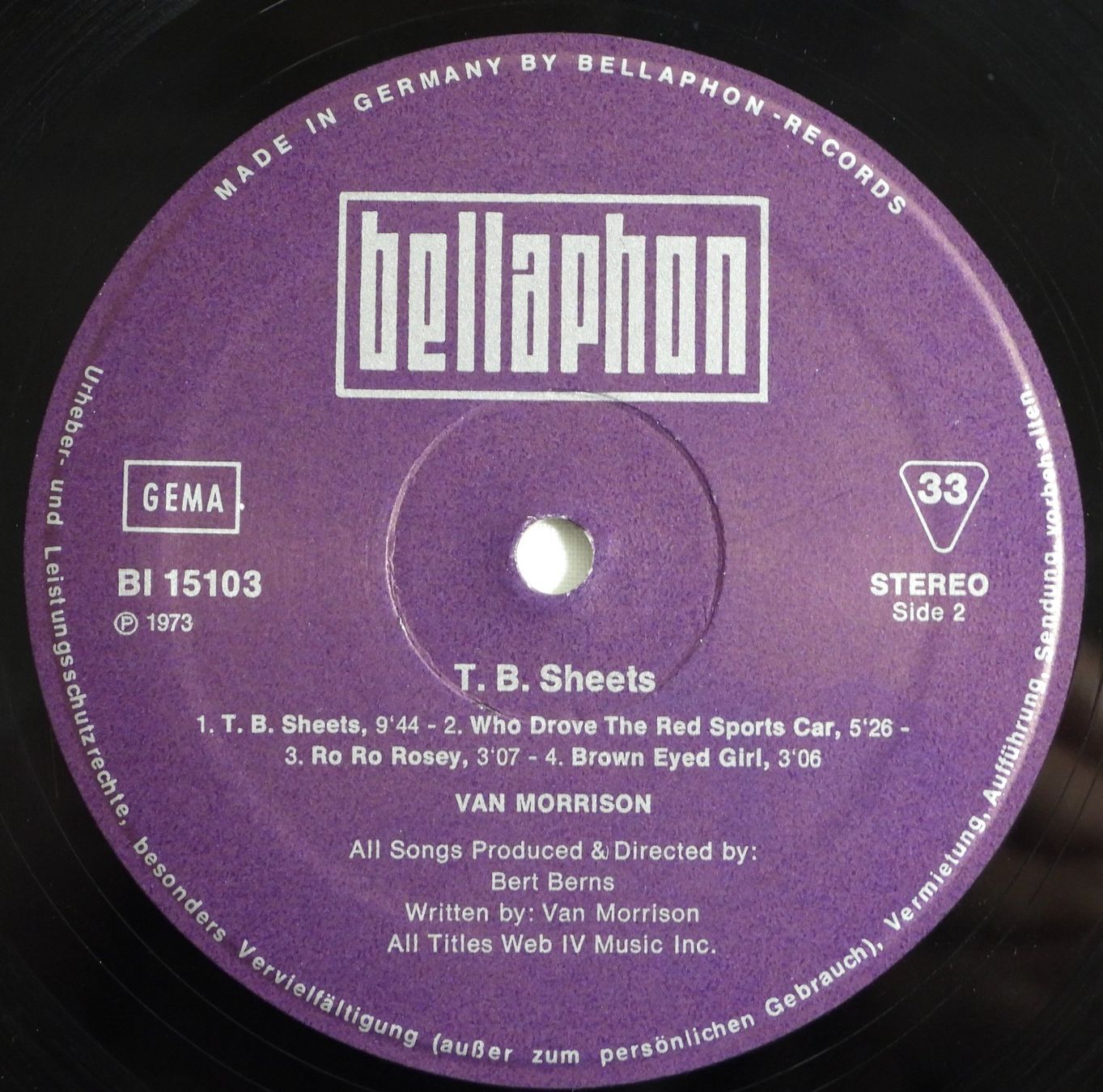 Vinyles: VAN MORRISON T.B.SHEETS LP 1973 – D'occasion à Dübendorf par mar_85sd 5