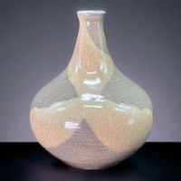 Superbe vase en grés d'art émaillé signé monogramme "PE"