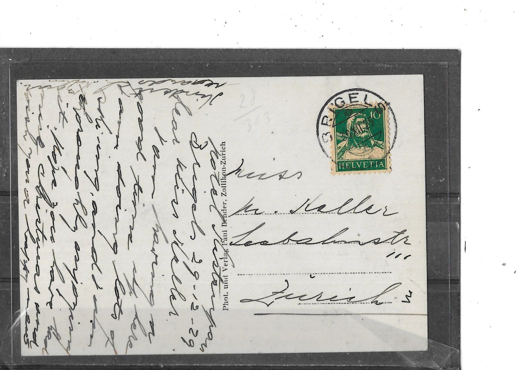 Ansichtskarten: GR Brigels 1929 – Gebraucht aus Schocherswil von Wilare 1