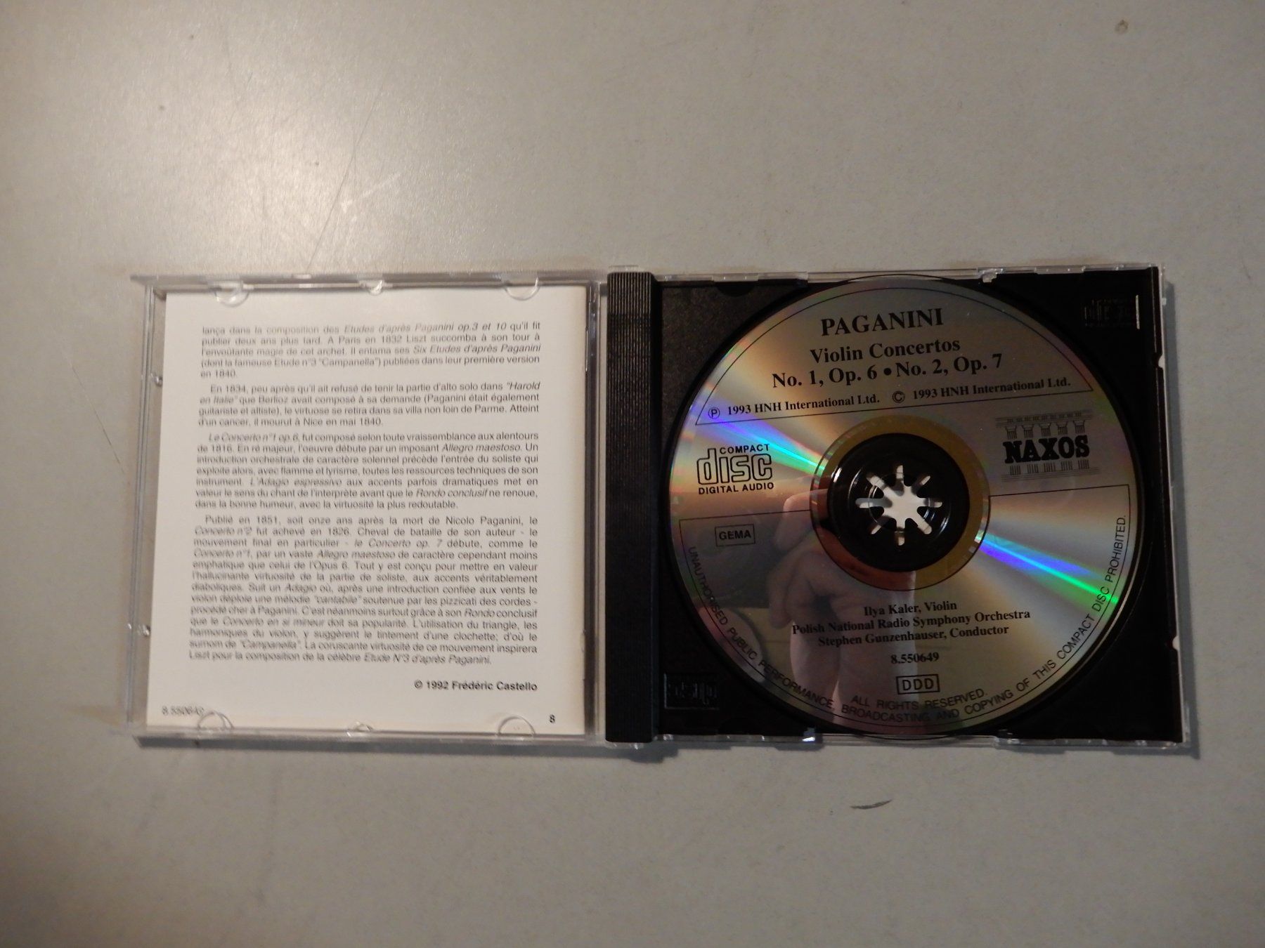 CD: Paganini Violinkonzerte Nr. 1, 2 - I. Kaler, Violine, CD ... – Usato da Erstfeld venduto da Mario_boe0 1