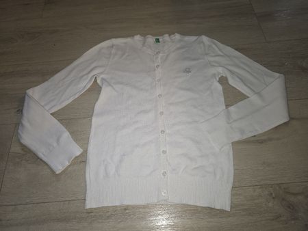 Benetton Strickjacke, weiss, Gr. 122 128 neuwertig