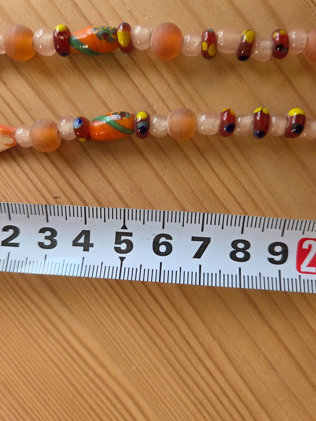 Catenine: Halskette mit Glasbeads, orange, weiss – Usato da Liestal venduto da ITOlio 3