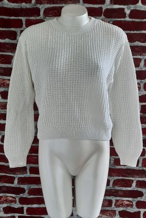 H&M Gerippter Pullover Damen Weiss Gr.XS