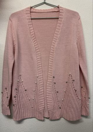 Rosa Fein Strickjacke mit Perlen, Grösse M, wie NEU!