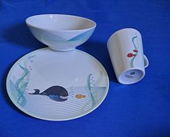 Zulana Kinderset 3-teilig: Teller, Schale, Becher, neu