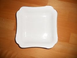 Arzberg Bavaria Servir-Schüssel 23 x 23 cm weiss mit Goldran
