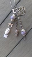 Collier avec breloques & perles en nacre & céramique & verre