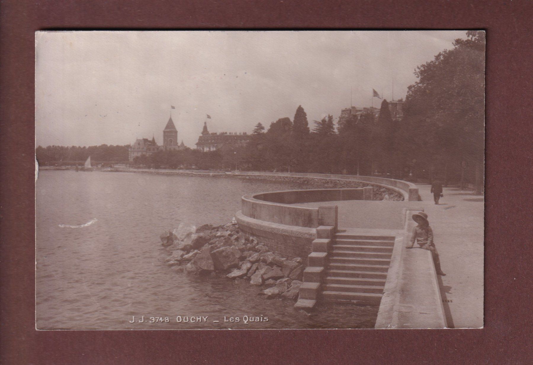 Cartoline postali: LAUSANNE - Quai d'Ouchy - 1917 – Usato da Pully venduto da nicecards