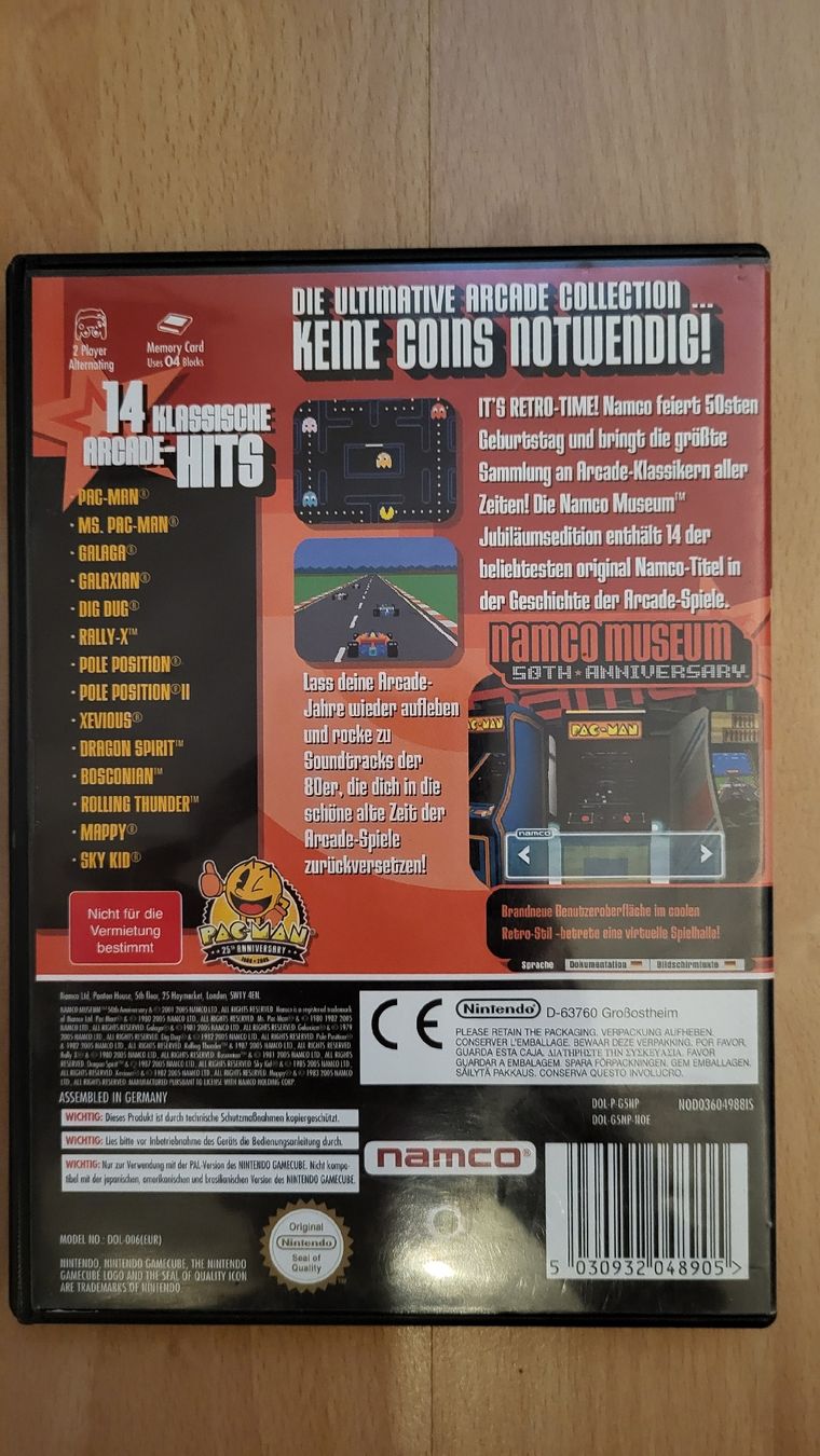 Nintendo Giochi: Namco Museum 50th Anniversary / Gamecube Spiel Kompl. – Usato da Biel/Bienne venduto da Retrohr 2