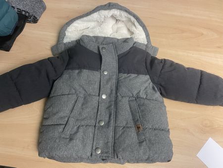 Warme H&M Winterjacke, Gr. 86 (12-18M), Grau, Top Zustand!