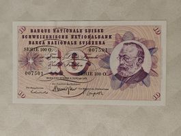 Schweiz 10 Franken Banknote fast wie neu 1977
