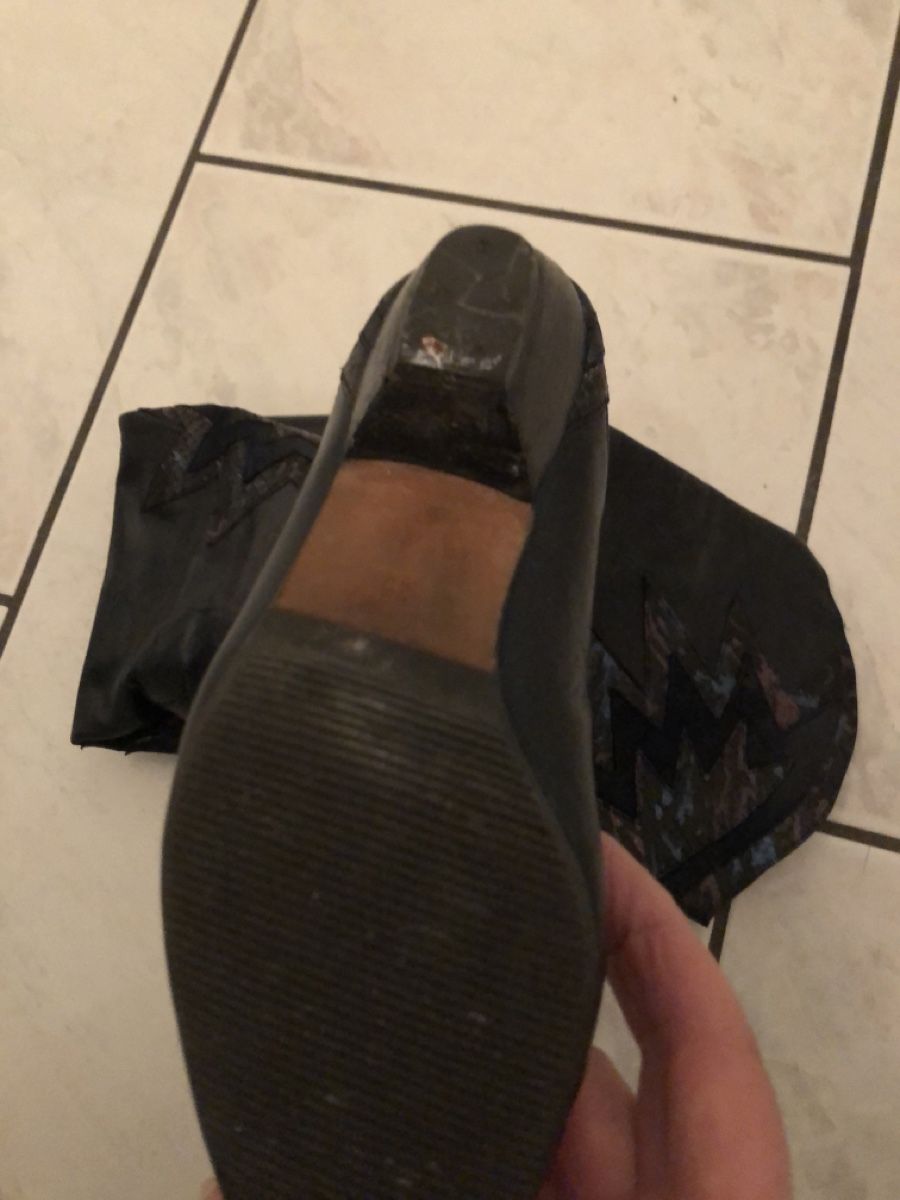 Damenschuhe: Blaue Lederstiefel mit Muster “Maripe – Gebraucht aus Solothurn von Congela 2