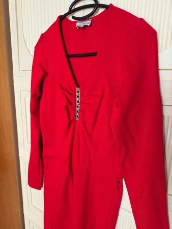 Kleid rot Grösse 36 Heine mit Schmucksteinen