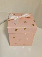 Geschenkbox rosa Herzen Gold Rose Heart Cube