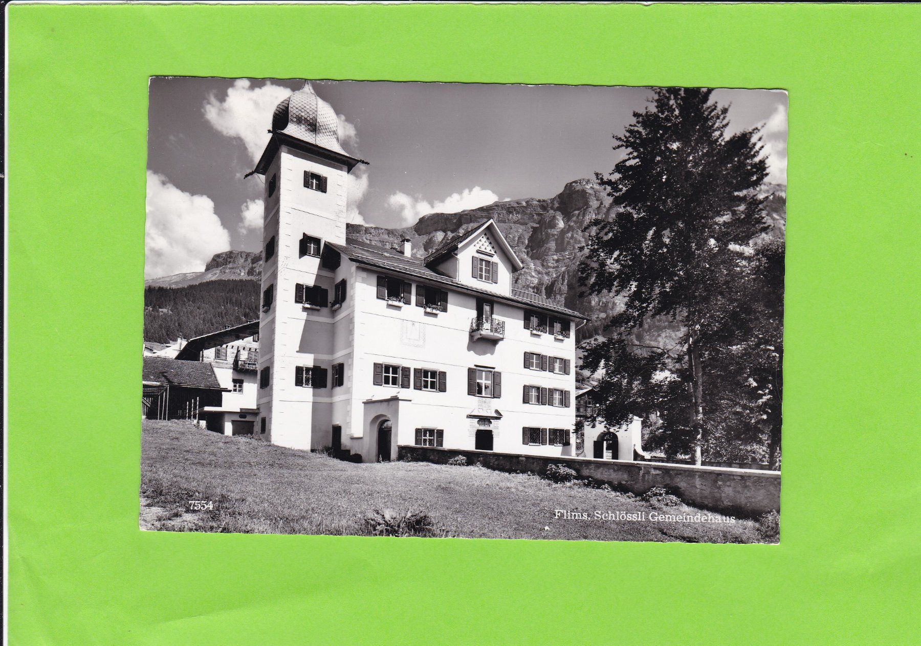 Cartoline postali: Flims, Schlössli Gemeindehaus – Usato da St. Peterzell venduto da neckertal
