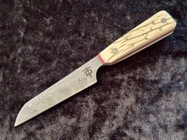 Daniel Tiess Knives, Micro Sheepfoot, Mammut, Balbach-Damast