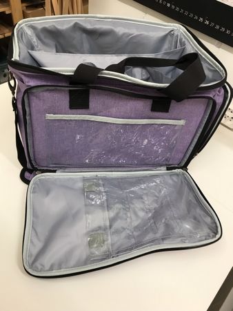 Stricktasche mit vielen Fächern/Unterteilungen