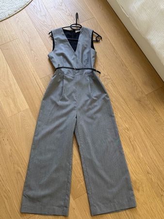 Mango MNG Jumpsuit grau – Grösse S – Wide Leg mit Gürtel
