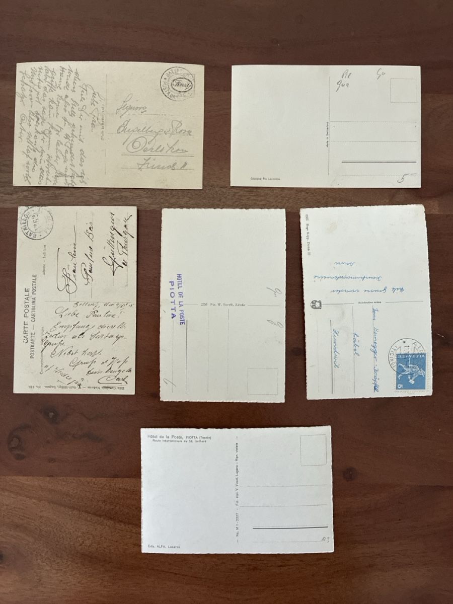 Cartoline postali: 10 Ansichtskarten Schweiz von Ambri & 6 Prospekte TI – Usato da Oftringen venduto da Cla.vD.74 1