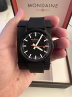Mondaine Stop 2 Go Uhr schwarz