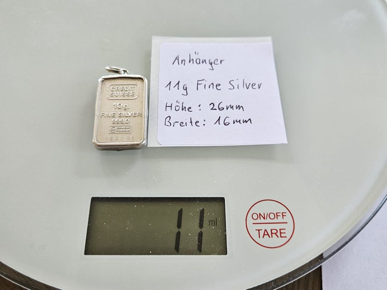 Ciondoli: Anhänger Silberbarren 11 g – Usato da Grächen venduto da Hel7890