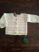 Cardigan neonato fatto a mano, in cotone