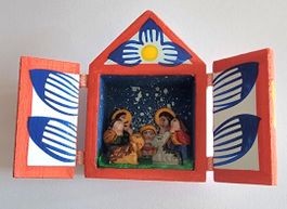Mini Krippe Reisekrippe Retablo Weinachten Südamerika, Neu