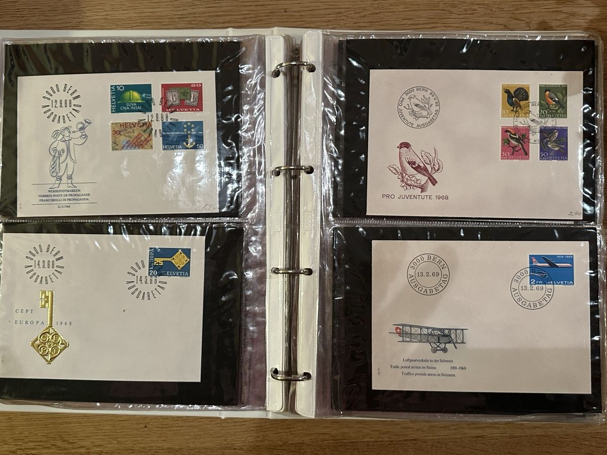 Alle Briefmarken: 125x FDC und Sonderbriefe Schweiz im Ringbinder – Gebraucht aus Schmitten / FR von Samsara169 6