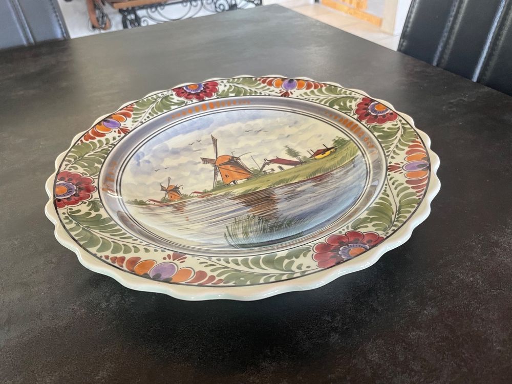 Assiette en faïence de Delft époque 17ème décor bleu mon