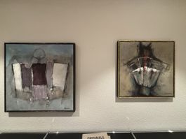 2 Gemälde Bilder von Kaufmann mit Rahmen Kunst